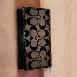 Coach check book cover with pen holder